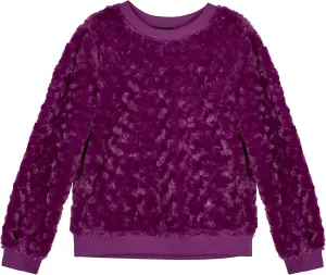 Amy Byer Girls' Long Sleeve Rib Cuff Fleece Sweatshirt