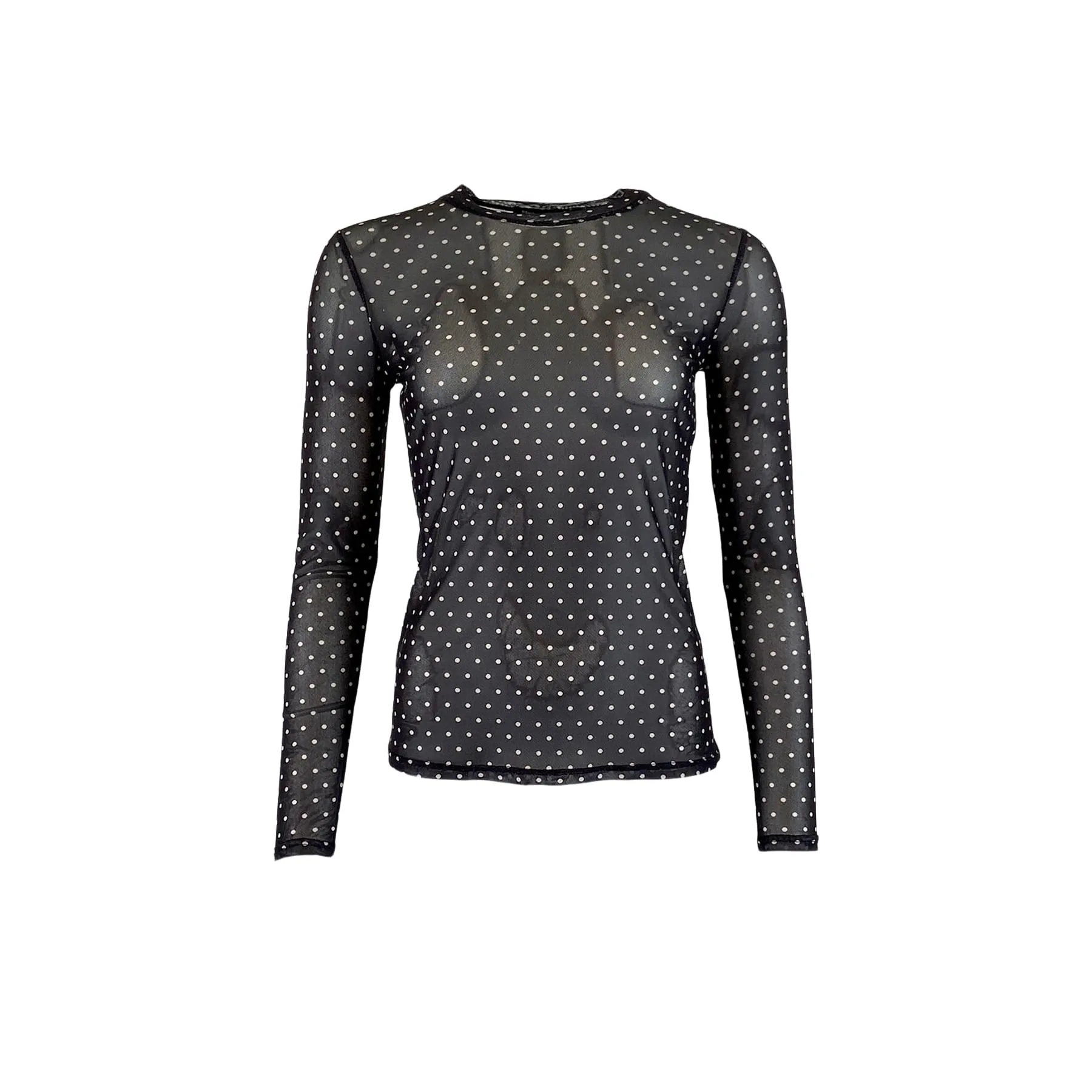 Annie Mesh Top in Black Dot