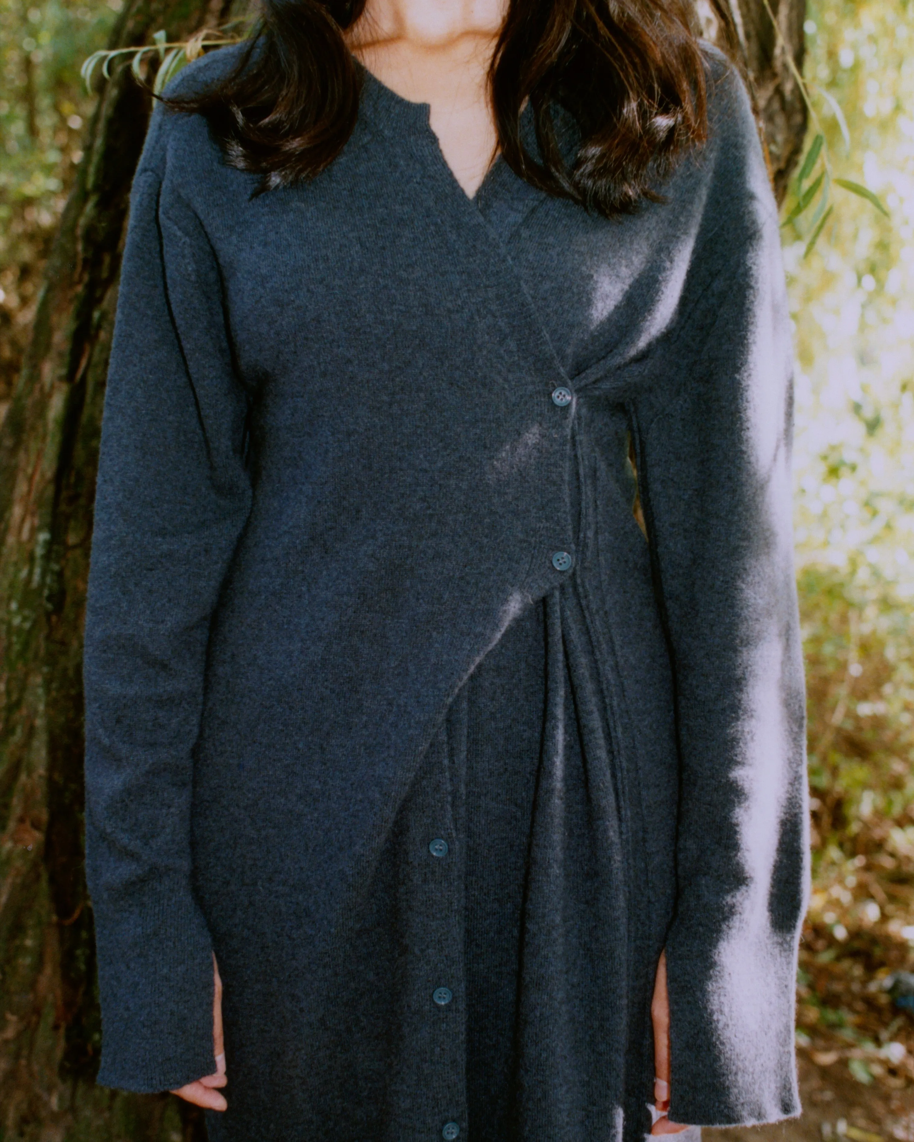 APT Classic Long Knit Robe / bear grey