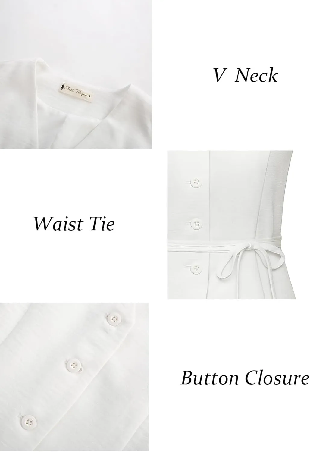 Belle Poque Women's Suit Vest Tops Business Casual V-Neck Vest Vintage Sleeveless Button Down Waist Tie Waistcoat Trendy