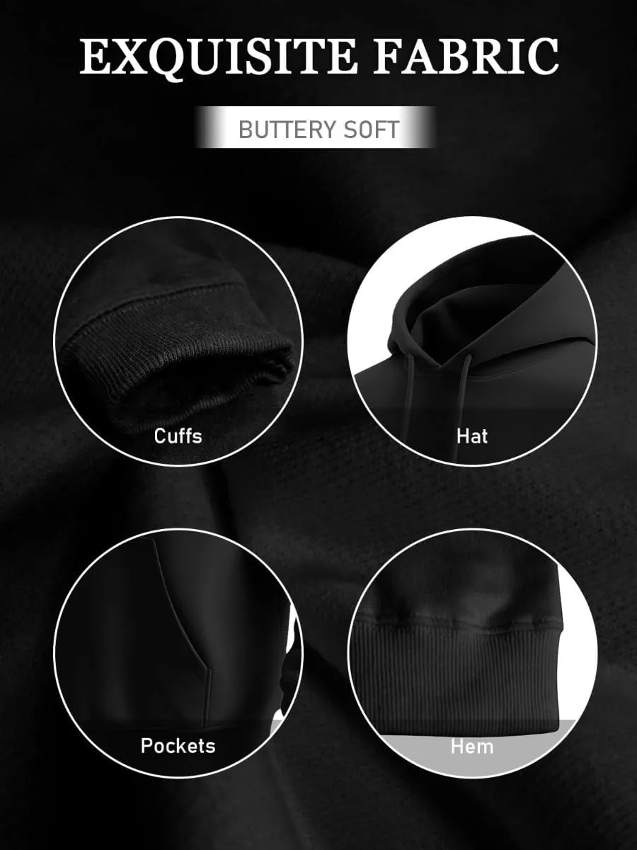 BEMIGO Hooded Sweatshirt Women Pink Bow Cozy Black/White Sweatshirt with Oversized Front Pocket Girls Printed Trendy Tops