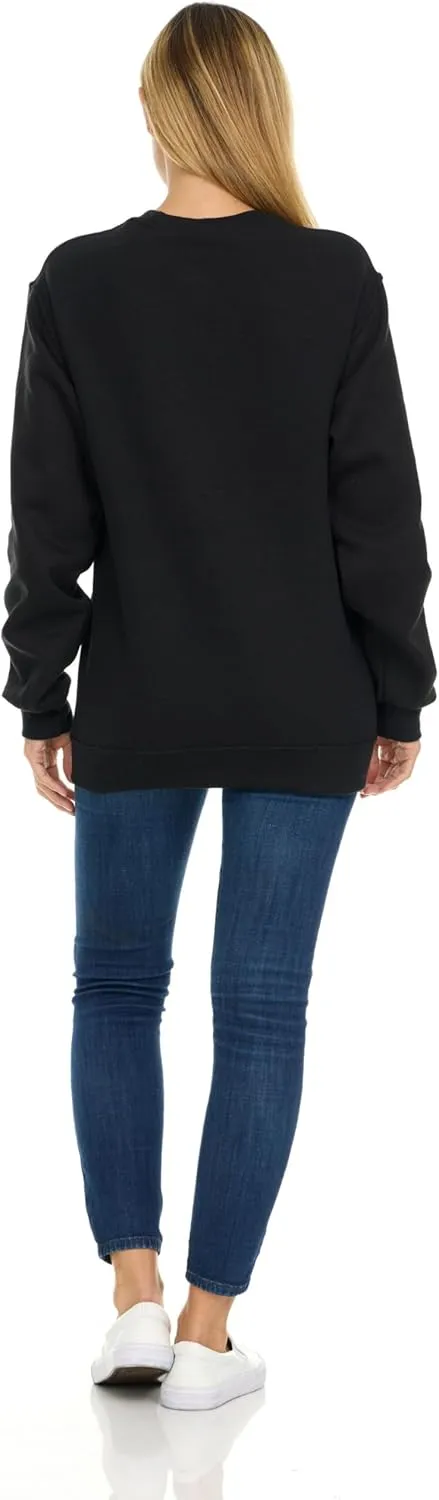 BILLIONHATS 24 Pack Womens Oversized Crew Neck Sweatshirt, Fleece Lined, Bulk Wholesale Sweatshirts for Charities & Events