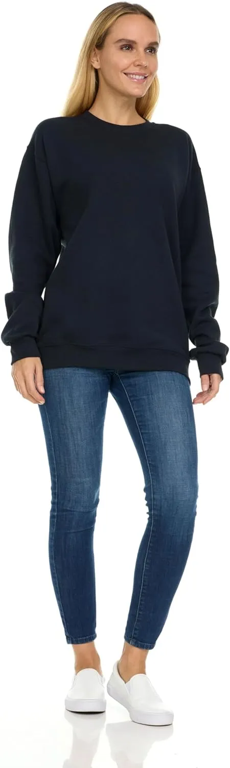 BILLIONHATS 24 Pack Womens Oversized Crew Neck Sweatshirt, Fleece Lined, Bulk Wholesale Sweatshirts for Charities & Events
