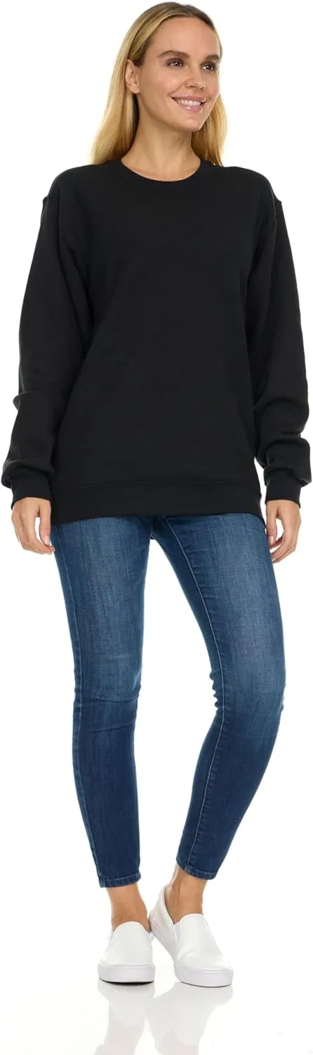 BILLIONHATS 24 Pack Womens Oversized Crew Neck Sweatshirt, Fleece Lined, Bulk Wholesale Sweatshirts for Charities & Events