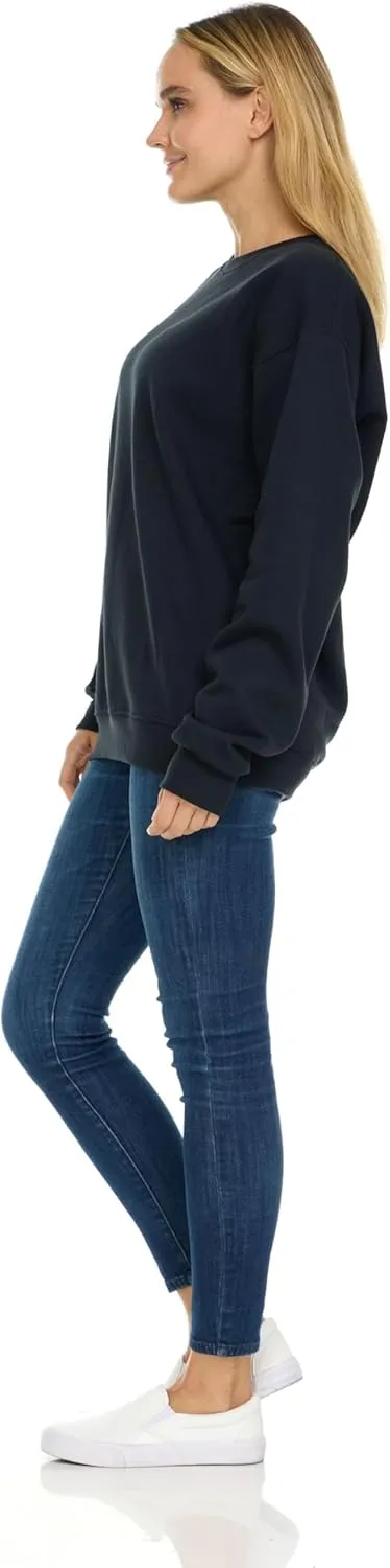 BILLIONHATS 24 Pack Womens Oversized Crew Neck Sweatshirt, Fleece Lined, Bulk Wholesale Sweatshirts for Charities & Events