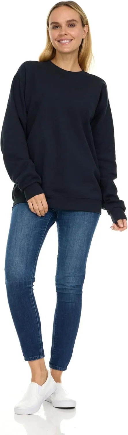 BILLIONHATS 24 Pack Womens Oversized Crew Neck Sweatshirt, Fleece Lined, Bulk Wholesale Sweatshirts for Charities & Events