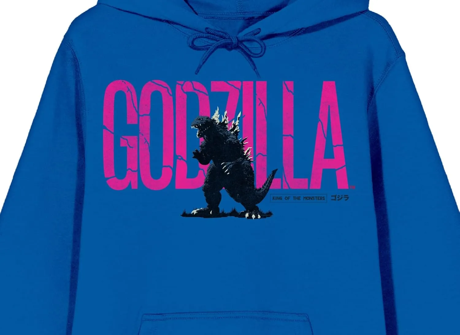 Bioworld Godzilla Classic Oversized Logo Long Sleeve Blue Women's Hooded Sweatshirt