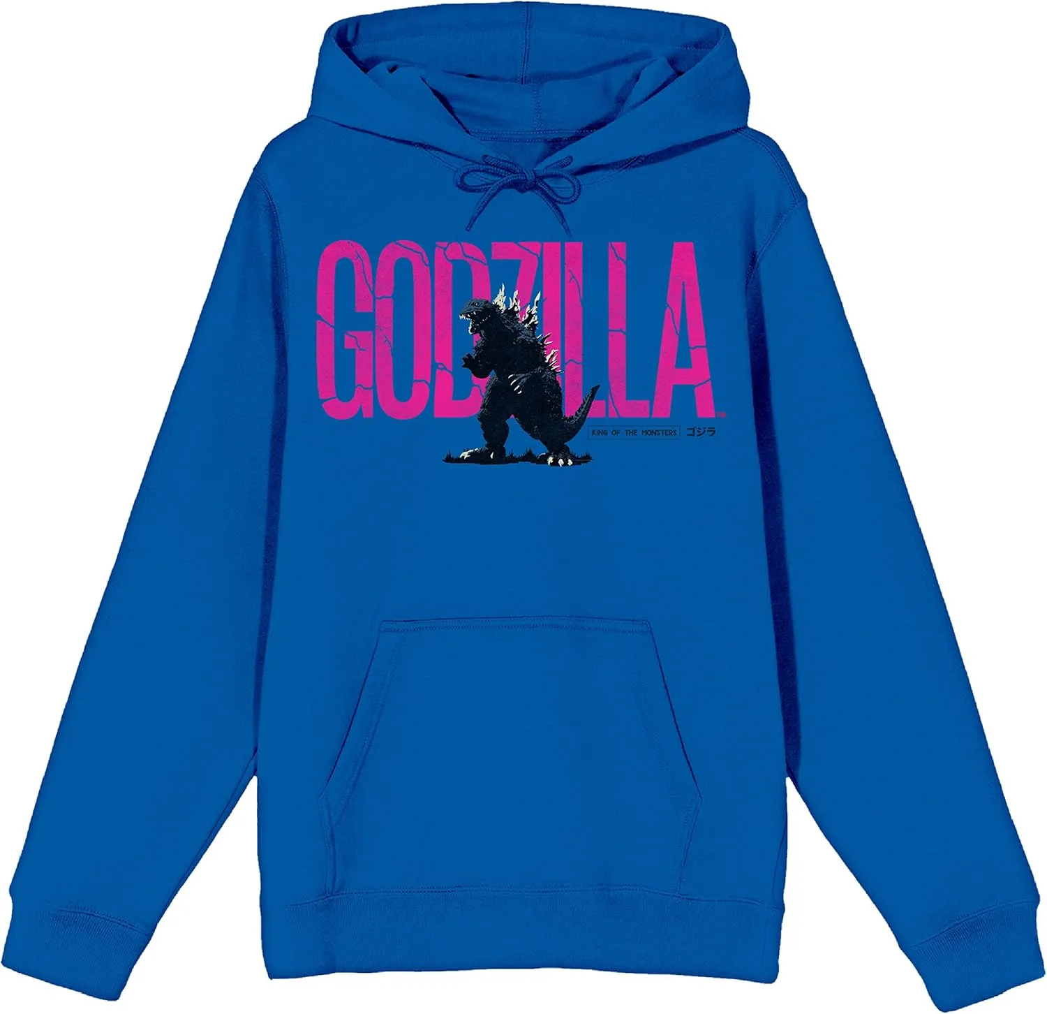 Bioworld Godzilla Classic Oversized Logo Long Sleeve Blue Women's Hooded Sweatshirt