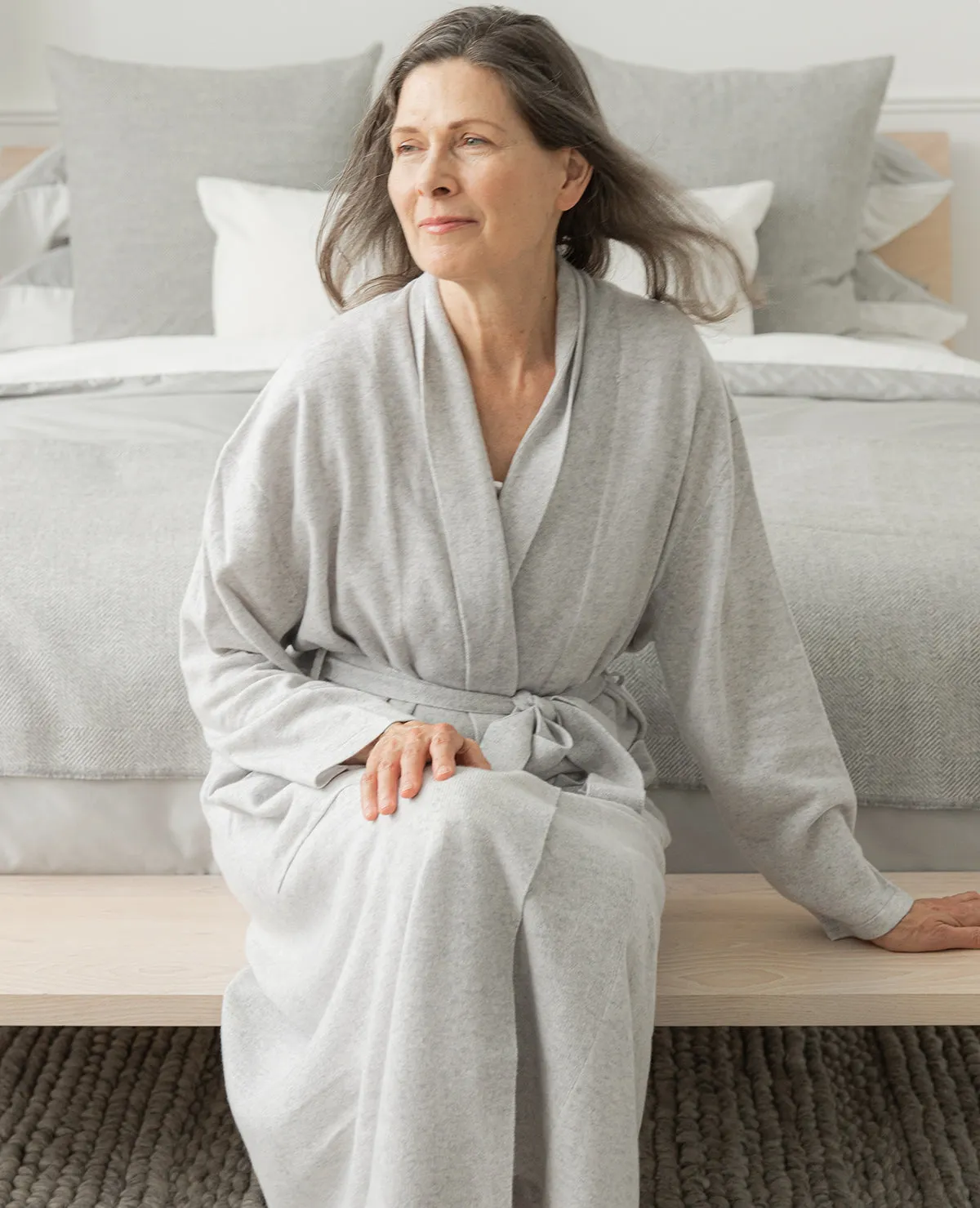 Cashmere Robe Heather Pearl