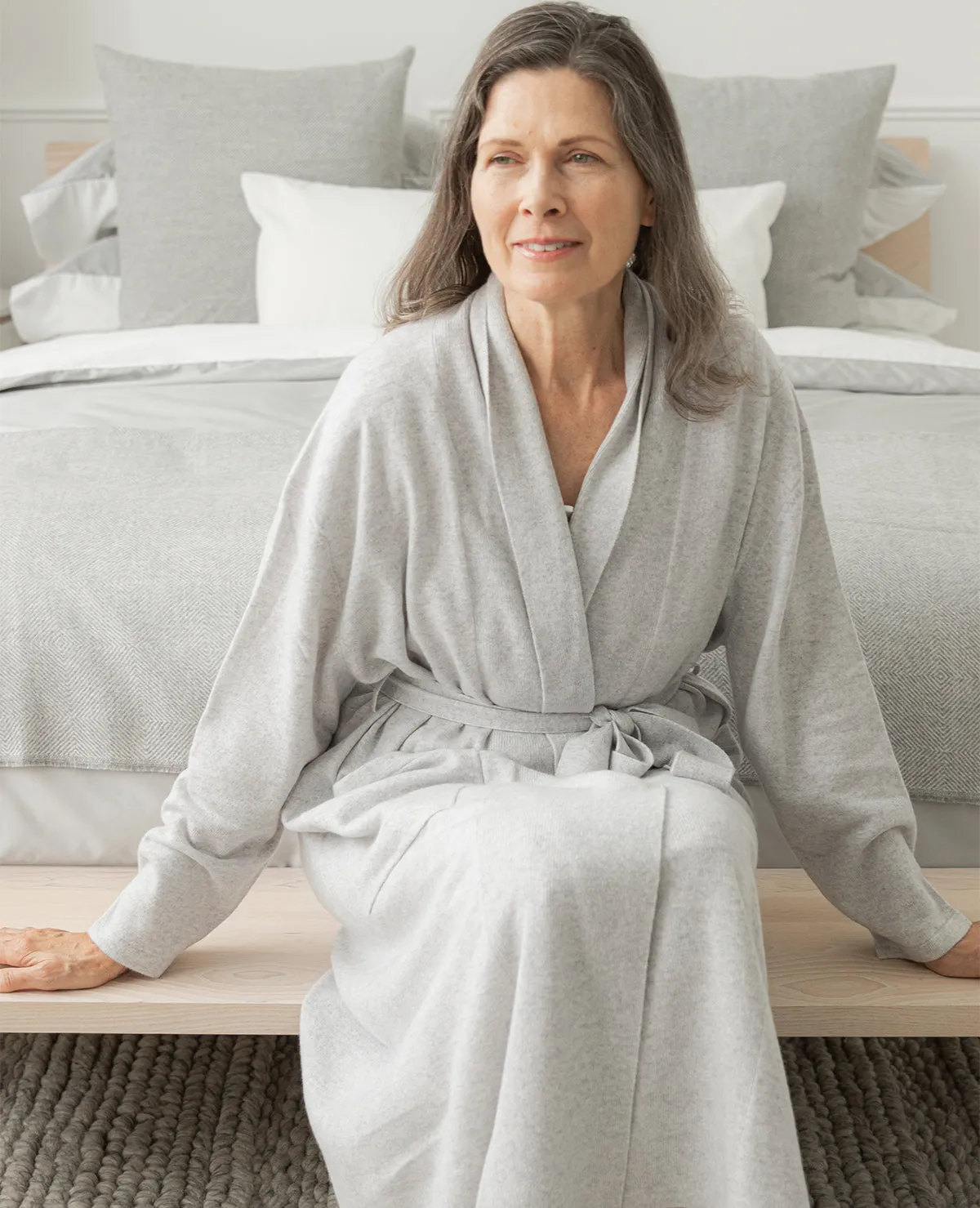 Cashmere Robe Heather Pearl