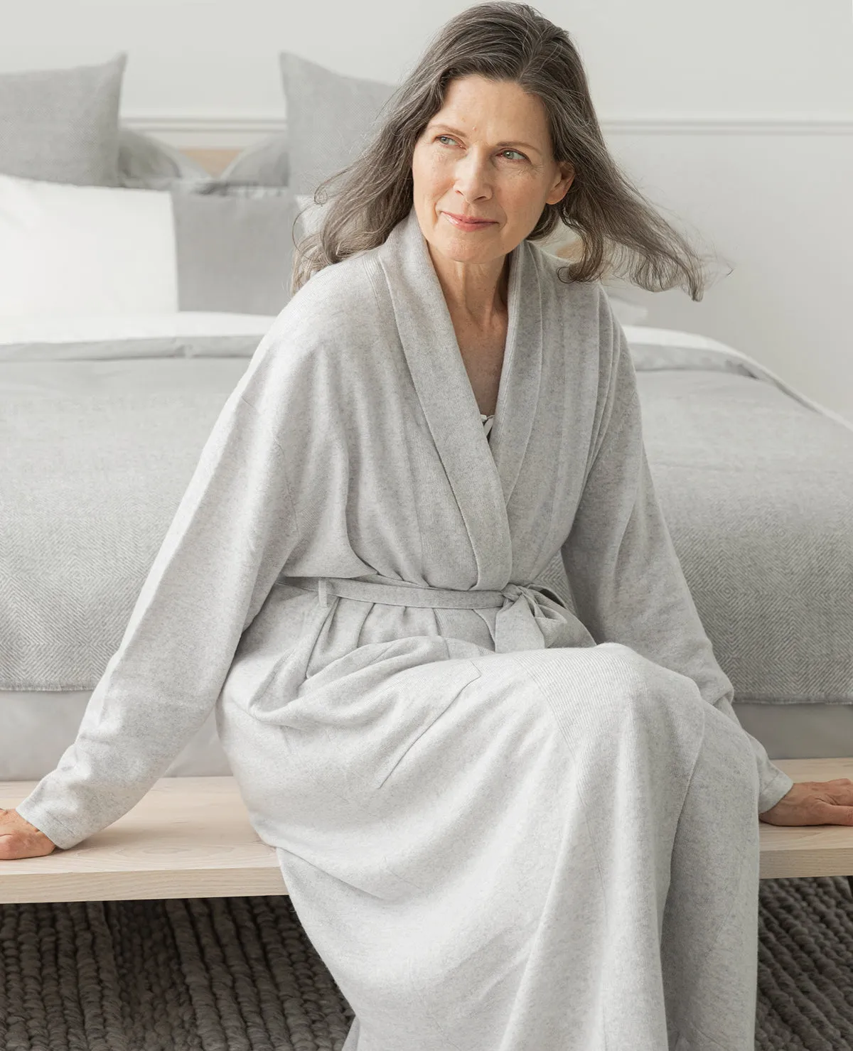 Cashmere Robe Heather Pearl