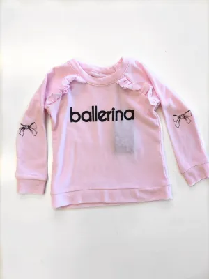 CHASER - Girls Cozy Knit Long Sleeve Ruffle Raglan Pullover in Pinky