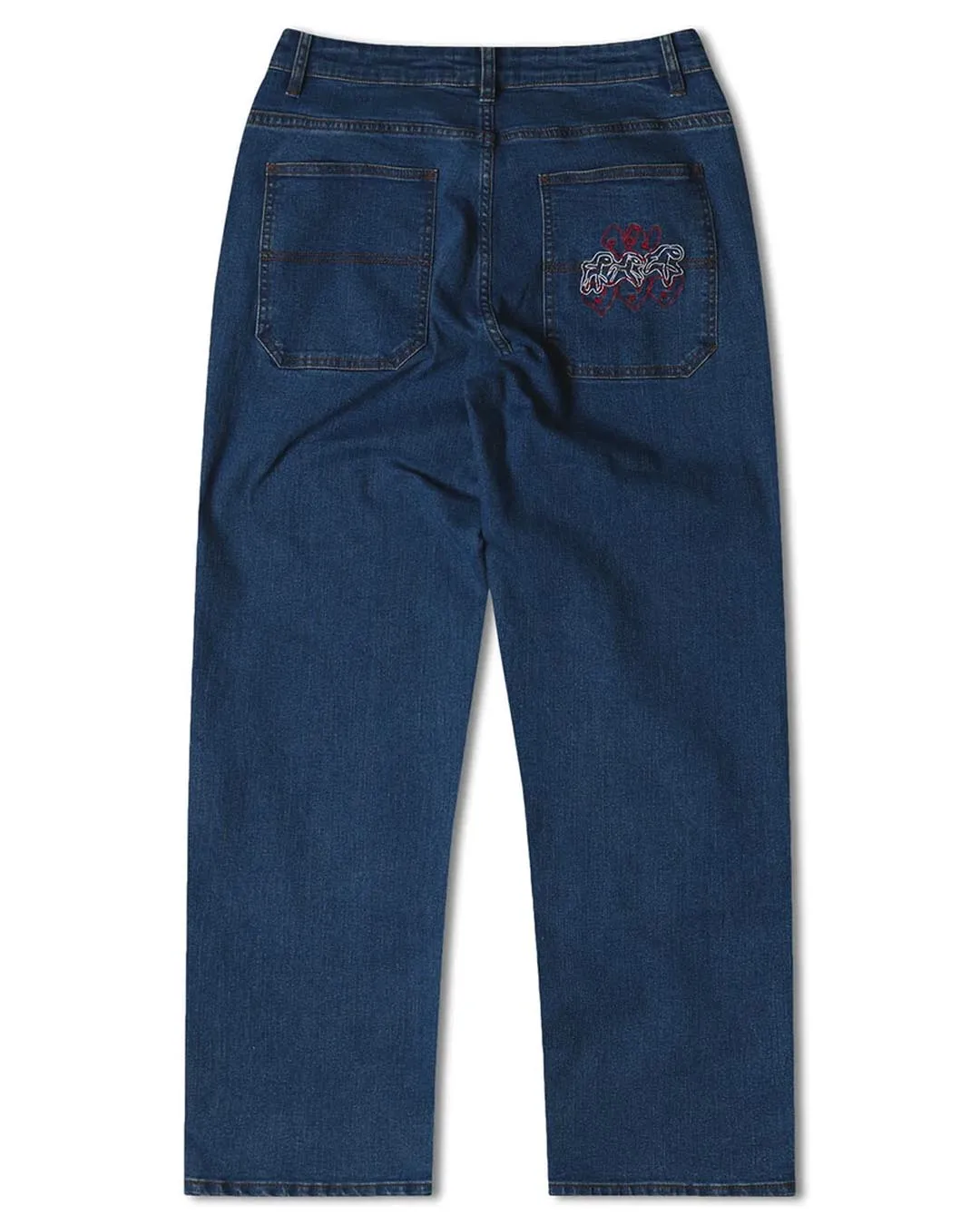 Distend Double Knee Demin Jeans - Dark Blue