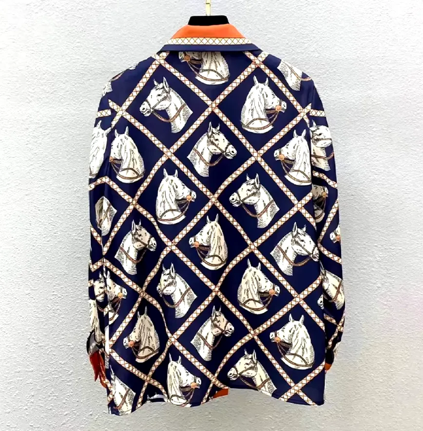 Equestrian Button Down Blouse