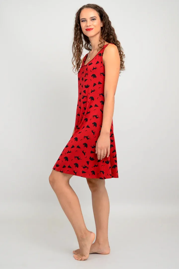 Evangeline Dress, Lipstick Fauna (Bamboo)