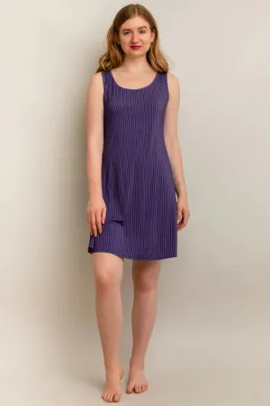 Evangeline Dress, Violet Stripes, Bamboo