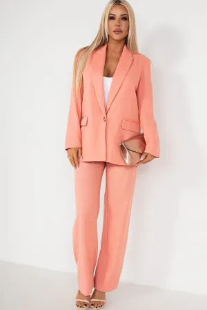 Fern Peach Linen Trousers