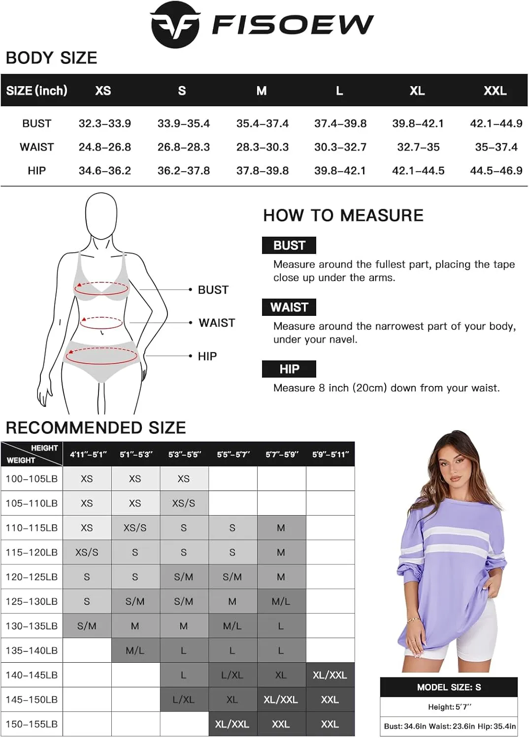 Fisoew Womens Oversized Sweatshirt Long Sleeve Crew Neck Casual Striped Pullover Sweatshirt Dress