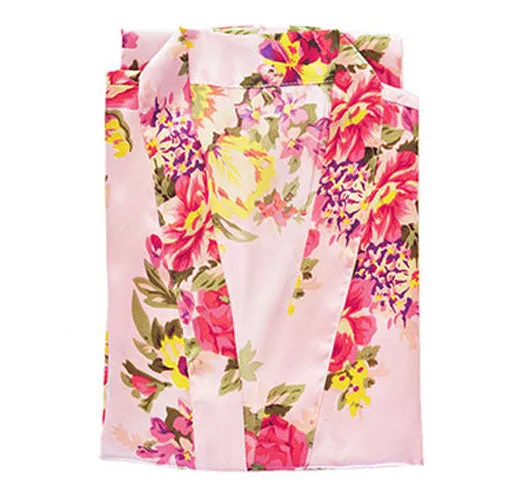 Floral Bridal Party Satin Robe