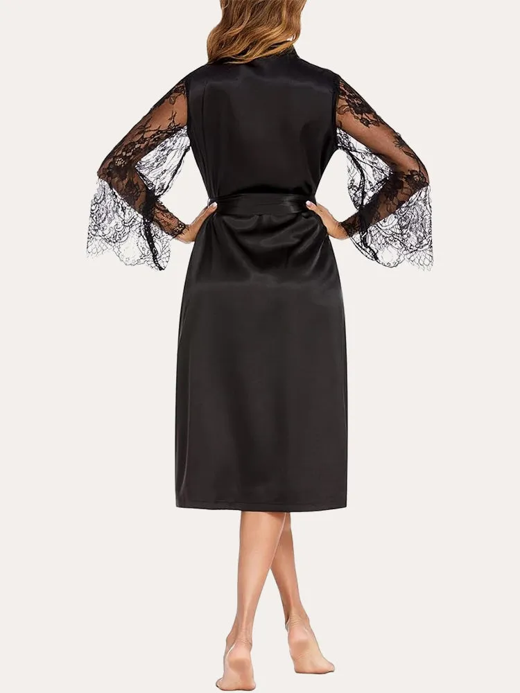 Floral Lace Bride Kimono Robe (US Only)