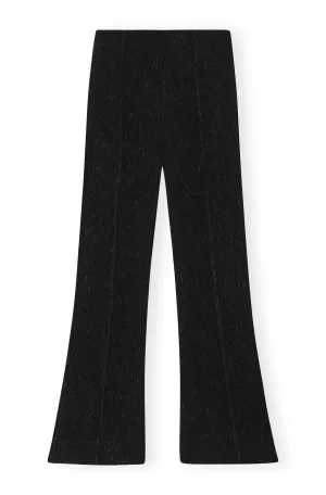 Ganni Viscose Stretch Crepe Flared Pants - Black