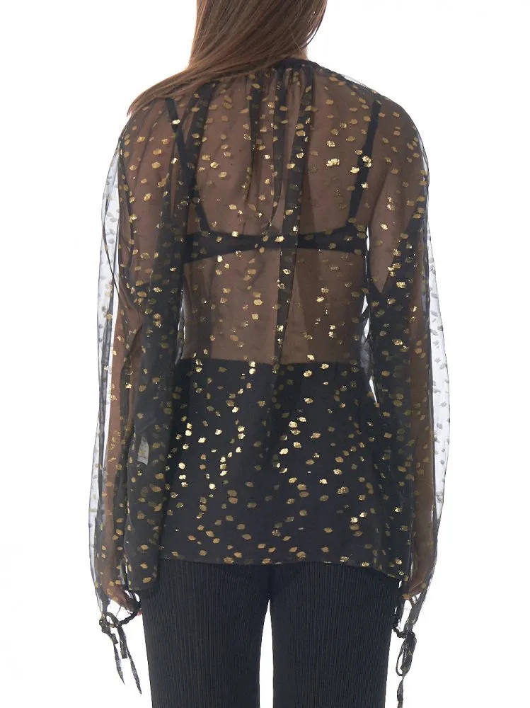 Gold Detail Sheer Tunic (163-1816-100-099)