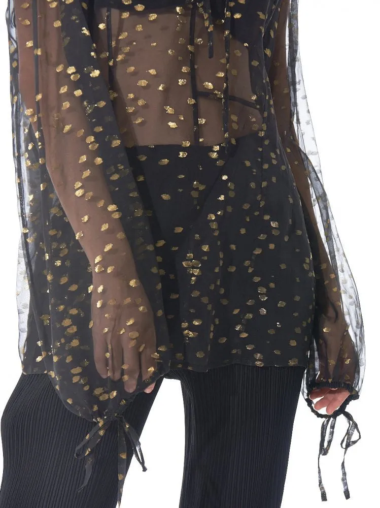Gold Detail Sheer Tunic (163-1816-100-099)