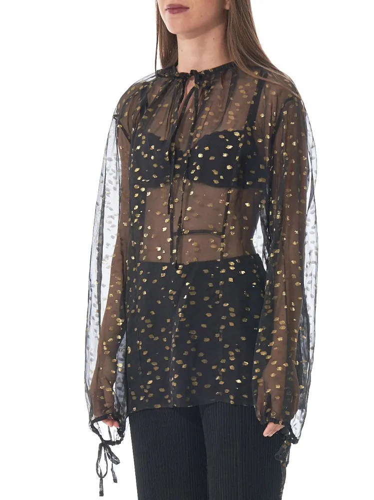 Gold Detail Sheer Tunic (163-1816-100-099)