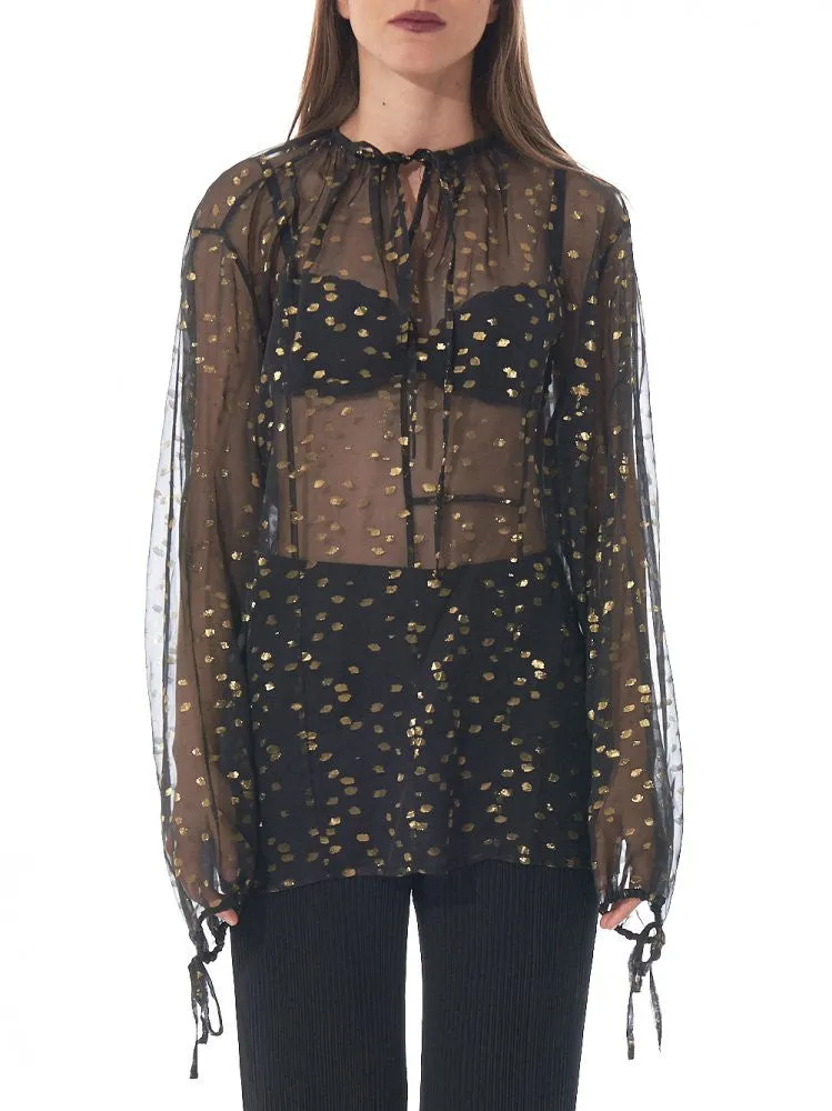 Gold Detail Sheer Tunic (163-1816-100-099)