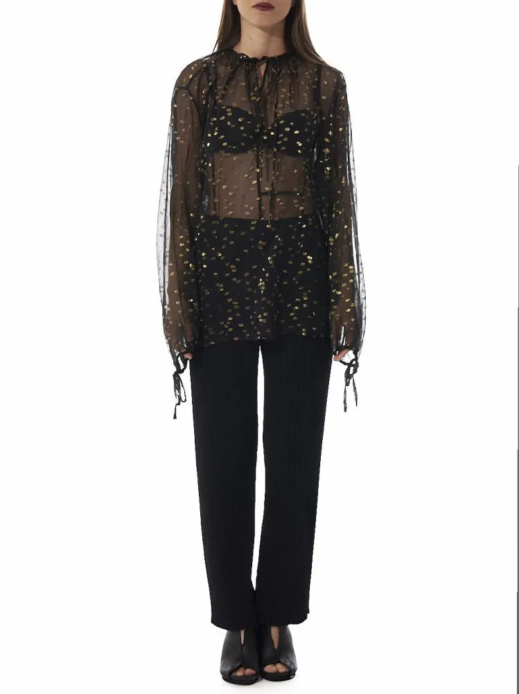 Gold Detail Sheer Tunic (163-1816-100-099)