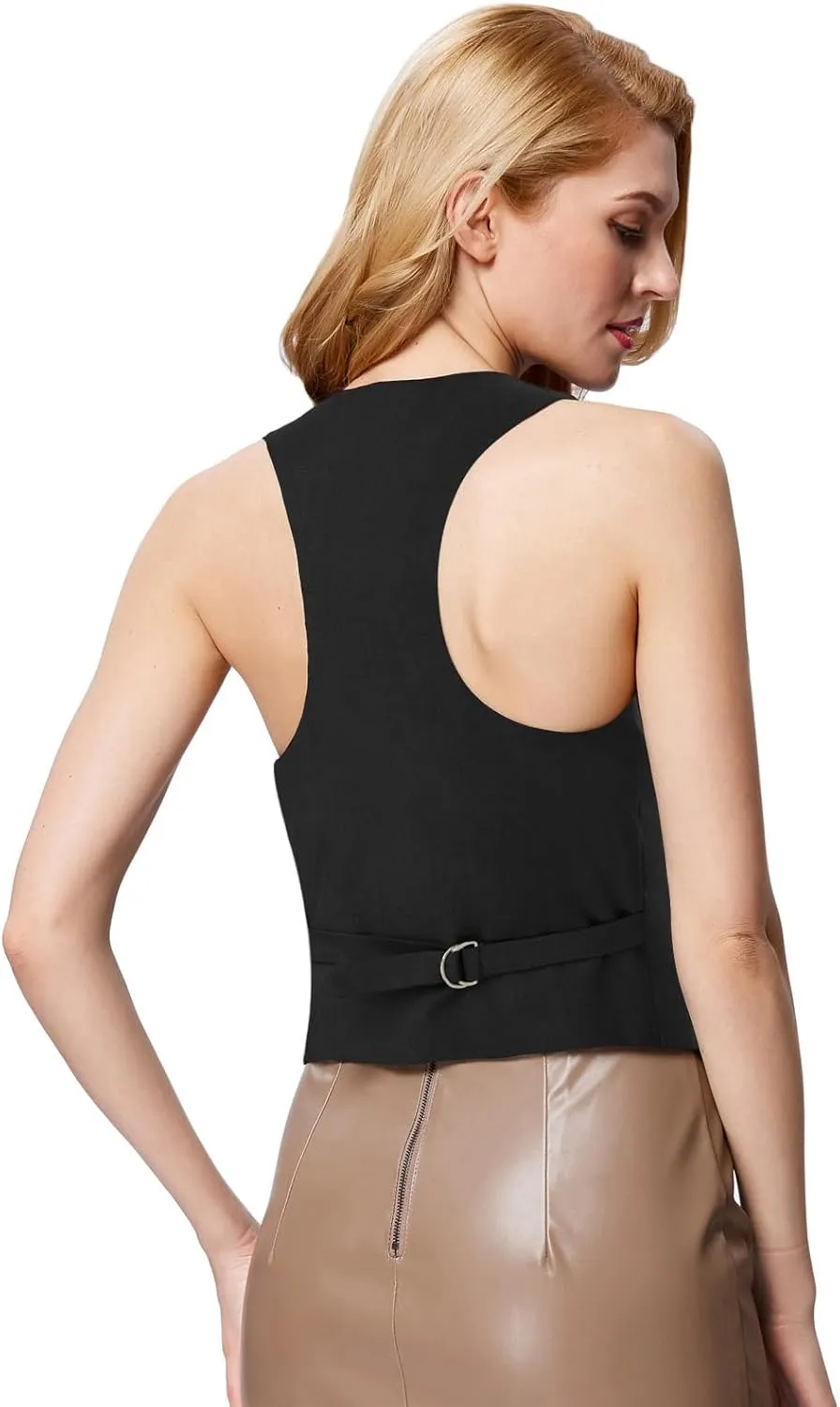 GRACE KARIN Womens Vest Top 2025 Trendy Academia Steampunk Waistcoat Racerback Vest BlazerRuns Small, Suggest Size Up