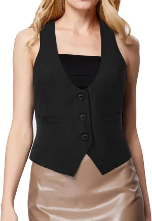 GRACE KARIN Womens Vest Top 2025 Trendy Academia Steampunk Waistcoat Racerback Vest BlazerRuns Small, Suggest Size Up