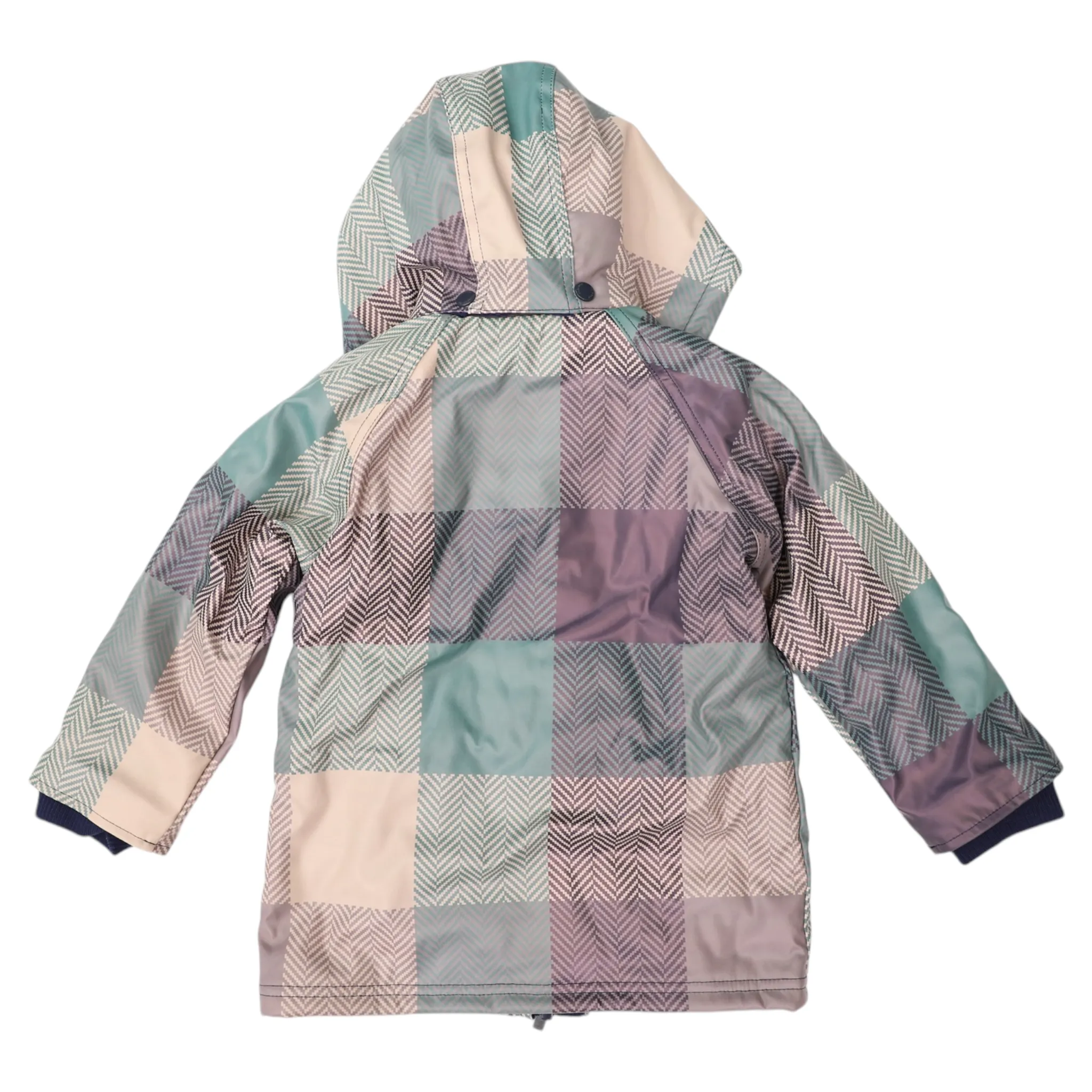 Korango Sherpa Lined Check Raincoat Green