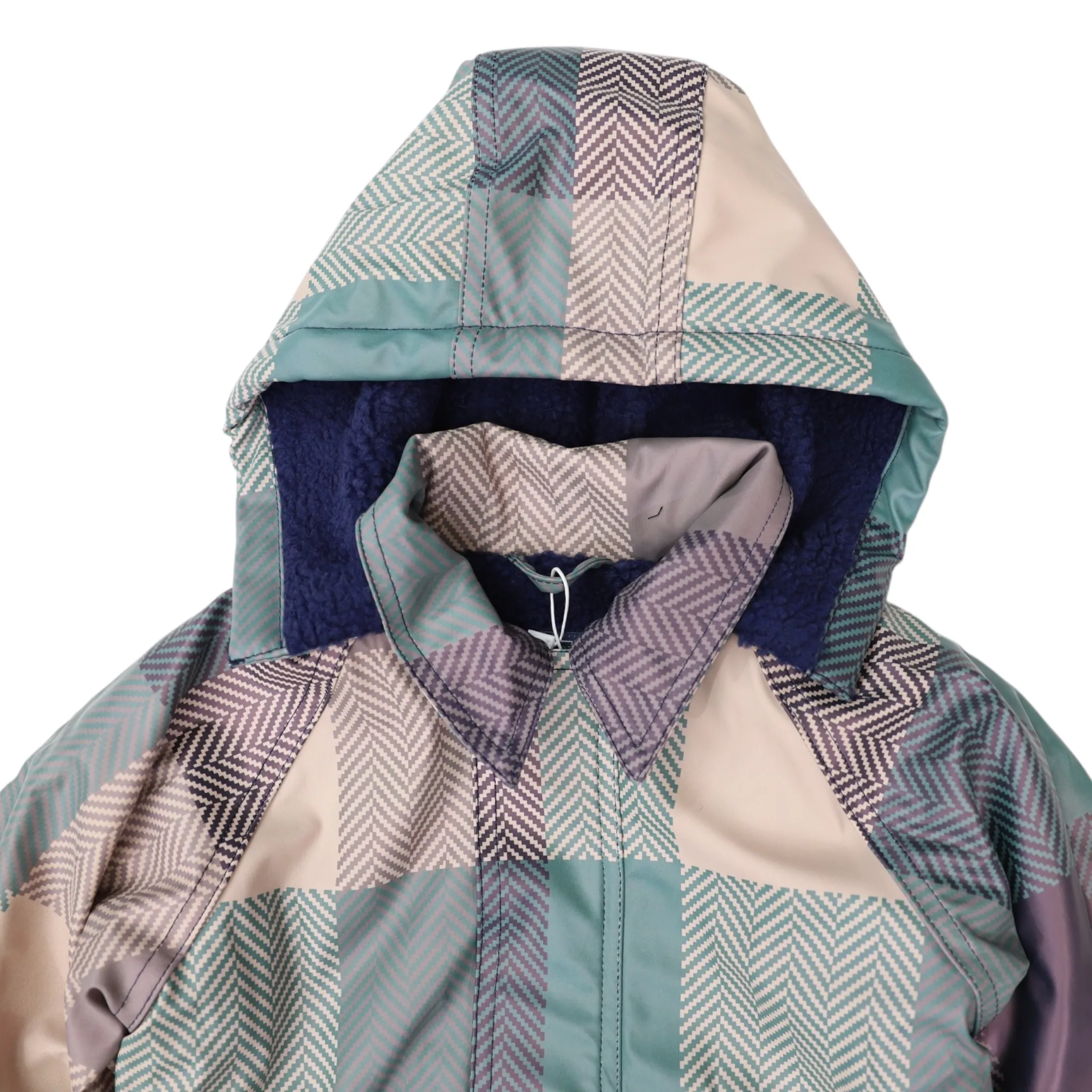 Korango Sherpa Lined Check Raincoat Green