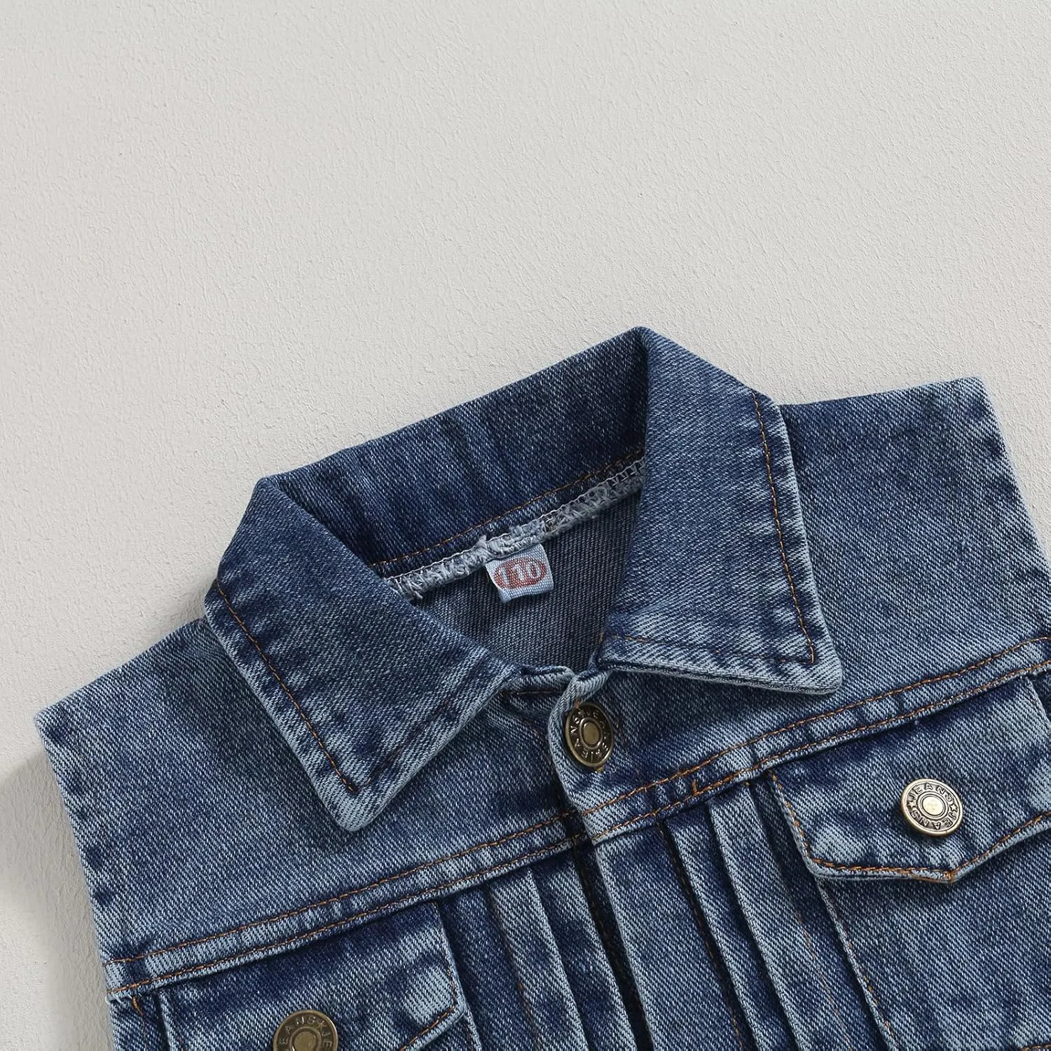 Ledy Champswiin Denim Vest Kids Girl Boy Fashion Coats Turn Dwon Collar Sleeveless Jackets Trendy Outwear