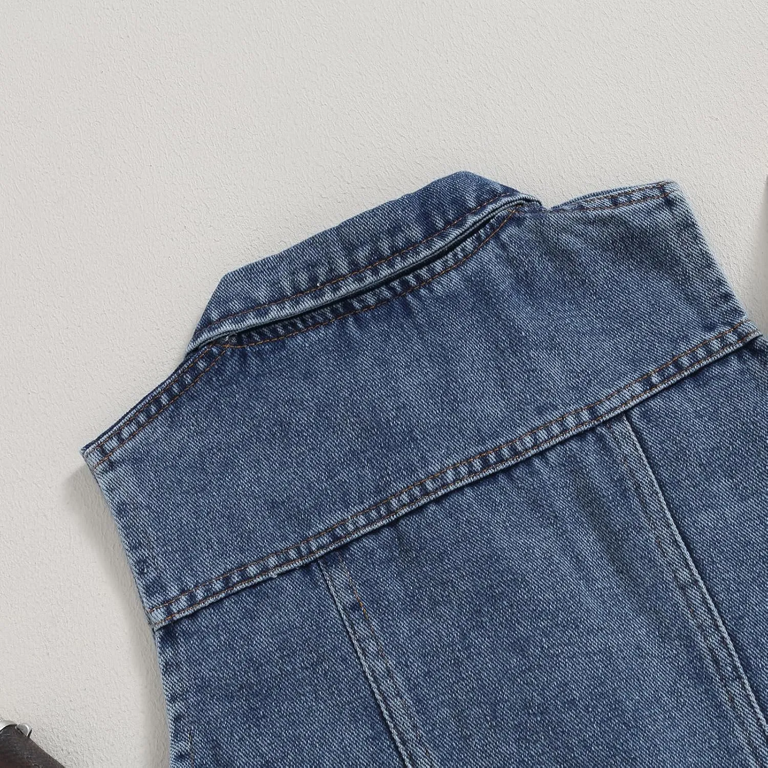 Ledy Champswiin Denim Vest Kids Girl Boy Fashion Coats Turn Dwon Collar Sleeveless Jackets Trendy Outwear