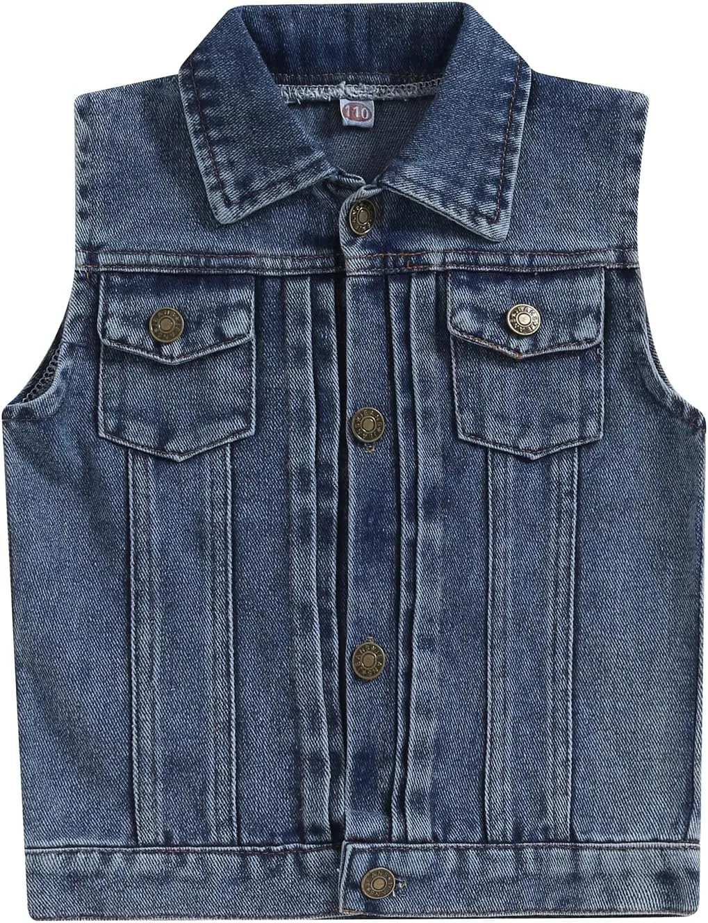 Ledy Champswiin Denim Vest Kids Girl Boy Fashion Coats Turn Dwon Collar Sleeveless Jackets Trendy Outwear
