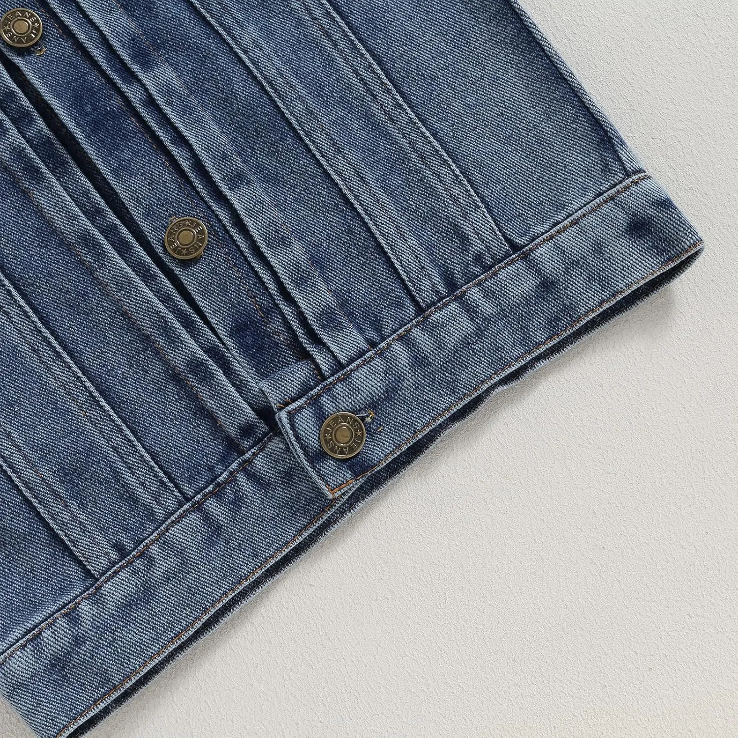 Ledy Champswiin Denim Vest Kids Girl Boy Fashion Coats Turn Dwon Collar Sleeveless Jackets Trendy Outwear