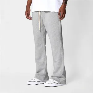 Mens Sweatpants  Cotton Fleece  Relaxed Fit  Flared Leg  Drawstring Waist