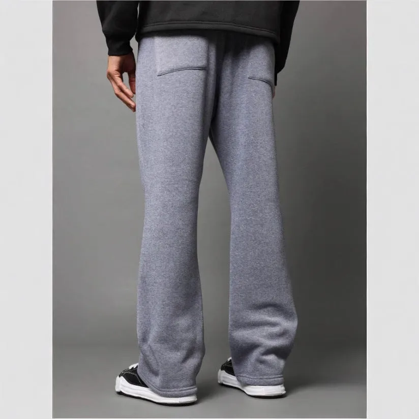 Mens Sweatpants  Cotton Fleece  Relaxed Fit  Flared Leg  Drawstring Waist