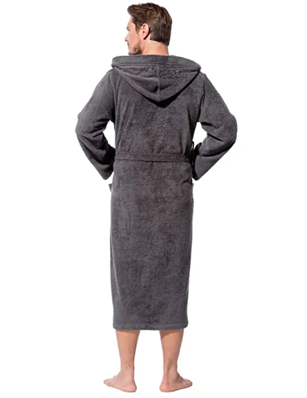 Morgenstern Men's Hooded Bathrobe (Grey)