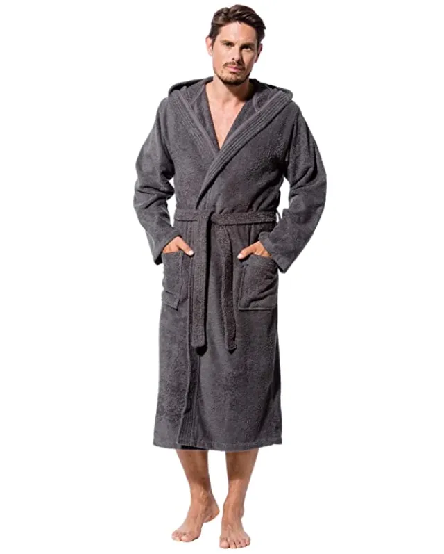 Morgenstern Men's Hooded Bathrobe (Grey)