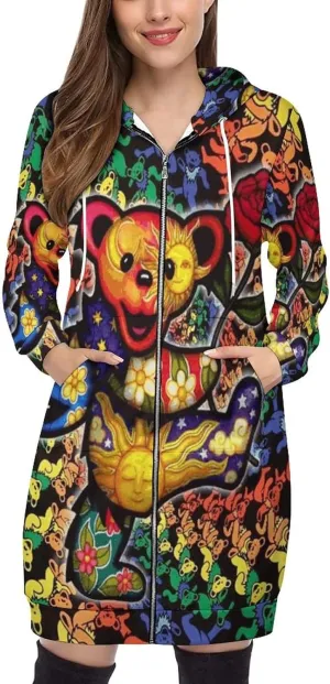 NEW Women's Full-Zip Casual Long Sleeve Oversized Sweatshirt Hoodie With Pocket Graphic Novelty