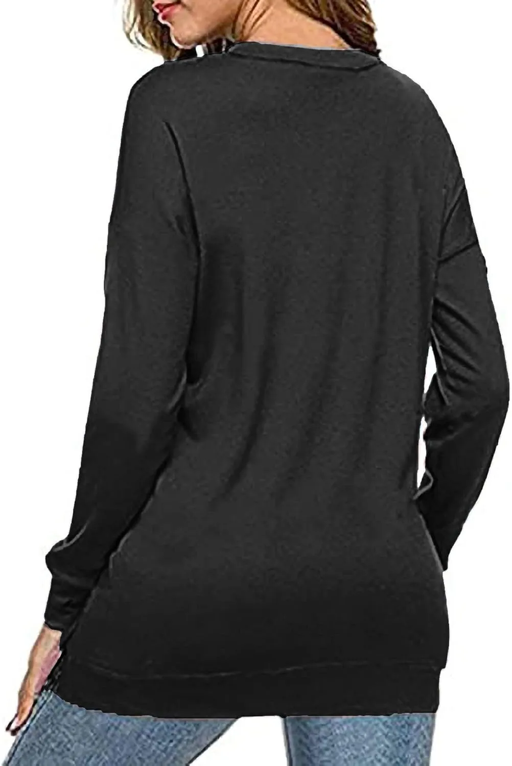 NEYOUQE Women Crewneck Pullover Sweatshirt Casual Fall Fashion Color Block Loose Long Sleeve Tops Plain Sweatshirts