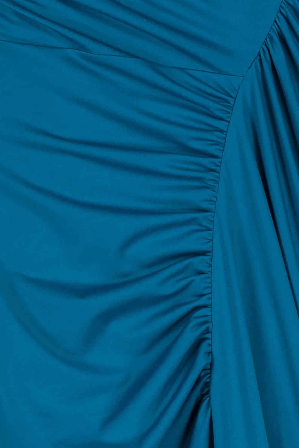 One shoulder draped recycled jersey maxi dress
