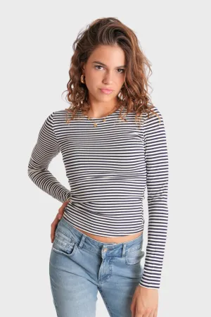 "Muse" top striped navy