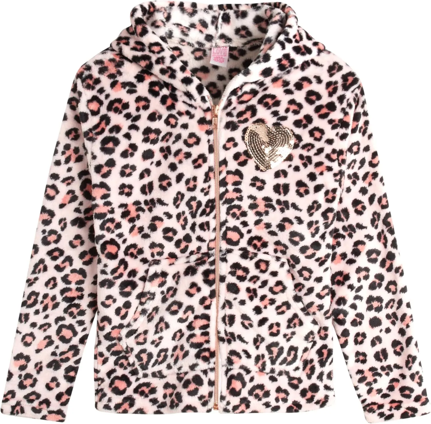 Real Love Girls' Sweatshirt - Super Soft Plush Fleece Zip-Up Hoodie Sweatshirt - Fuzzy Sweatshirt for Girls (7-16)
