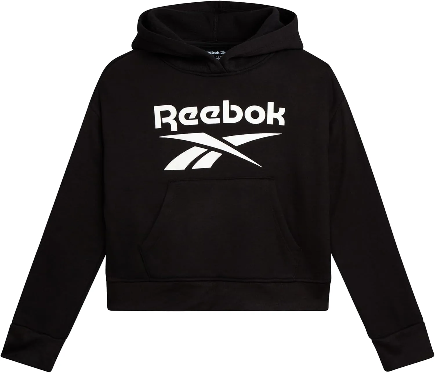 Reebok Girls' Hoodie - Soft Spun Fleece Pullover Sweatshirt with Front Pockets - Athletic Hoodies for Girls (7-12)