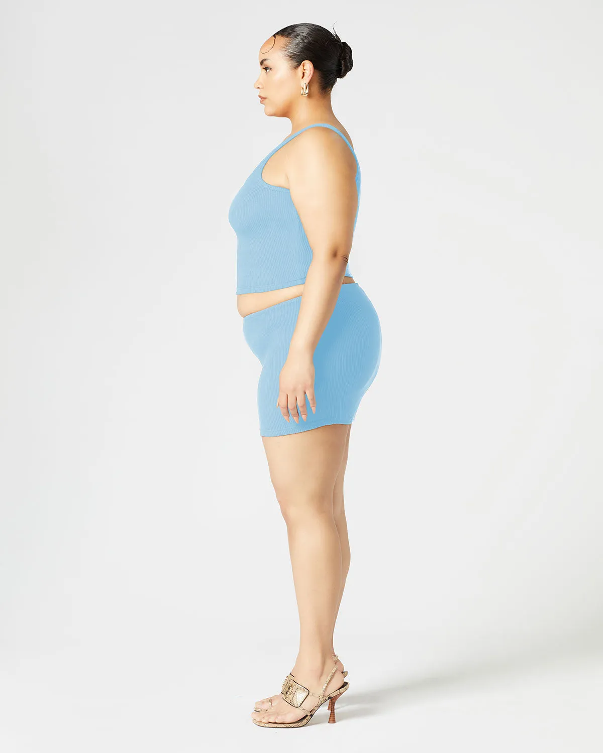 Ribbed Mid Rise Skirt