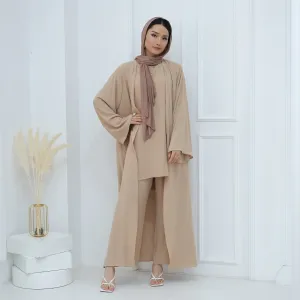 Sleeveless Top and Pants 3-Piece Set Abaya (MOA076)